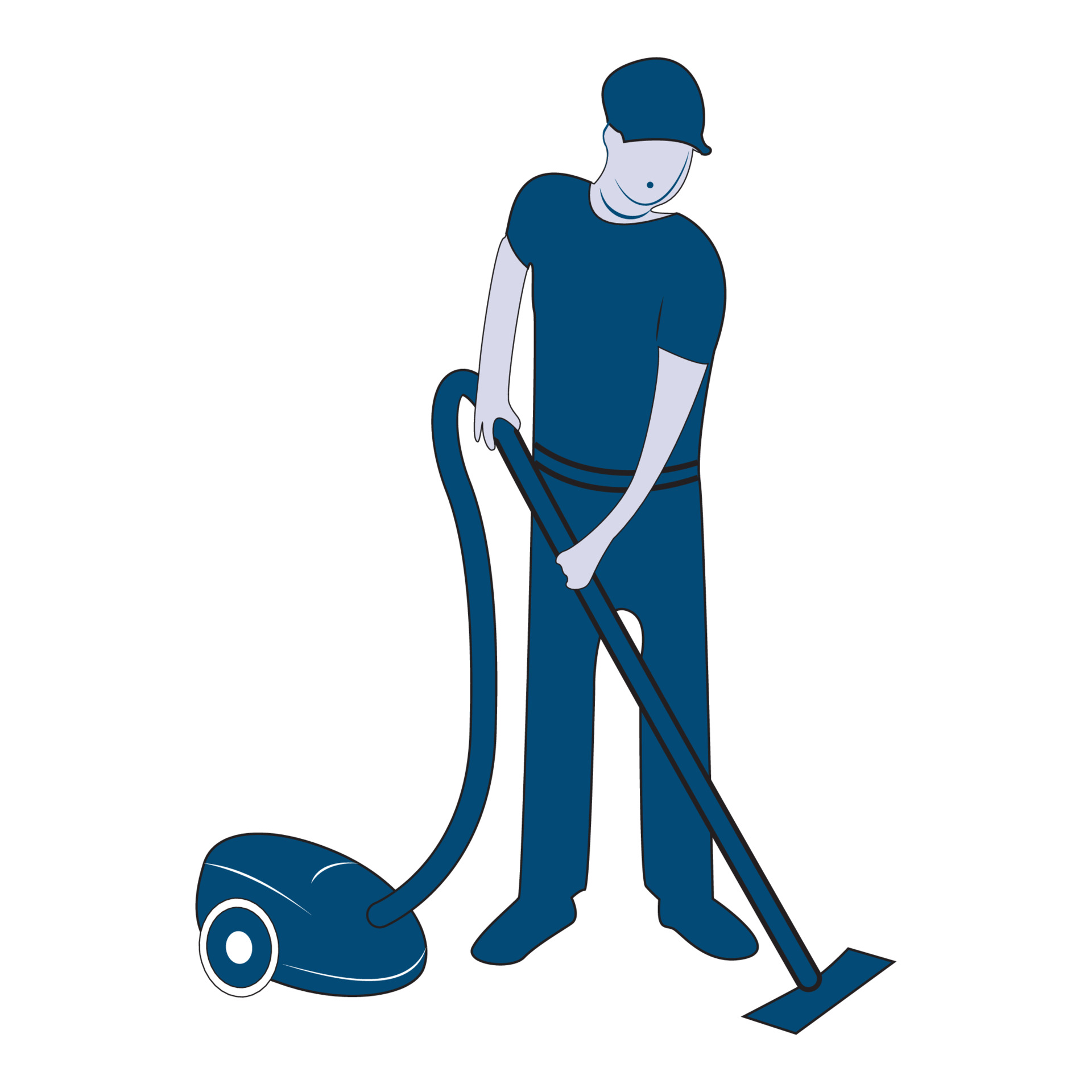 vector image of a man cleaning carpet