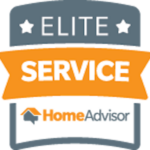 Grey and Orange Logo from HomeAdvisor declaring Elite Service