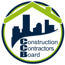 Image of the Oregon Contruction Contractors Board logo that is a circle with a green roof and the words Construction Contractors Board